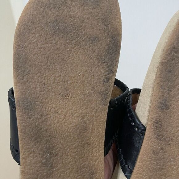Jack Rogers Black leather thong slip on sandals size 5.5 - Picture 5 of 7